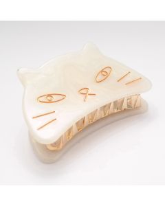 HC1474 Cat Face Hair Claw Clip Cream