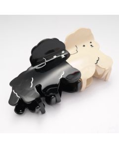 HC1477 Dogs Hair Claw Clip Cream Black