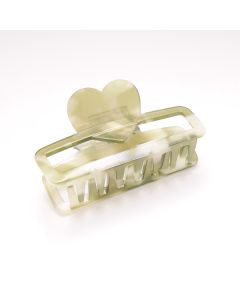 HC1651 Heart Hair Claw Clip Green