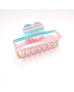 HC1653 Heart Hair Claw Clip Blue