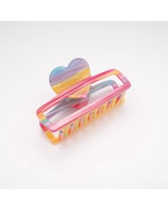 HC1654 Heart Hair Claw Clip Multi