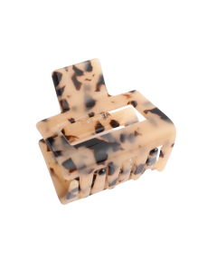 HC1704 Mini Square Hair Claw Cream Tortoiseshell