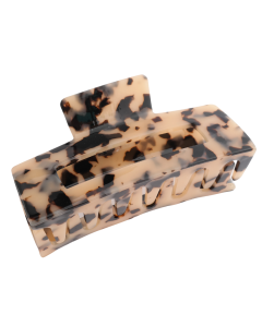 HC1718 Rectangle Hair Claw Cream Tortoiseshell