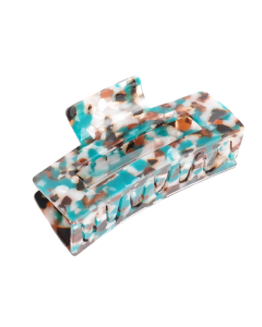 HC1725 Rectangle Hair Claw Clip Blue Brown