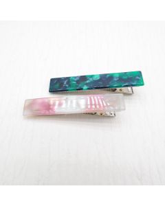 HD1012 Green and Pink Twin Hair Clips