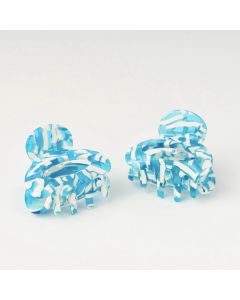 HD1073 Oval Hair Claws Twin Pack Blue