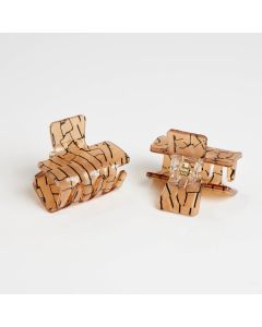 HD1074  Gold Hair Claw Clips Twin Pack