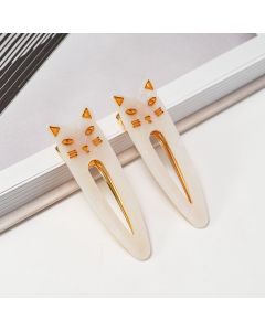 HD1097 Cat Hair Clips Twin Pack Cream
