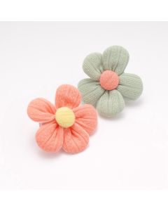 HD1128 Flower Mint Coral Hair Clips Pack Of Two 