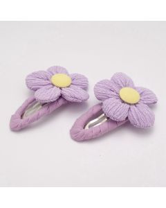 HD1132 Flower Hair Clips Twin Pack Lilac