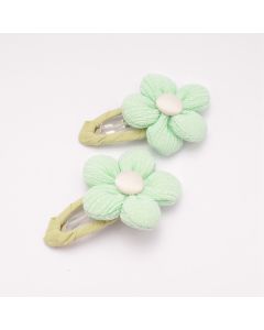 HD1133 Flower Hair Clips Twin Pack Mint 