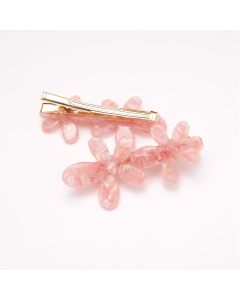 HD1142 Flowers Hair Clips Twin Pack Pink