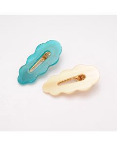 HD1144 Hair Clips Pack Of Two Teal Cream