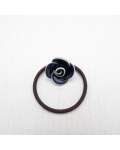 HE1002 Flower Black Elastic Hair Tie