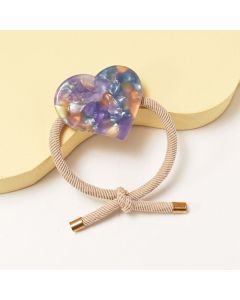 HE1015 Heart Blue Elastic Hair Tie