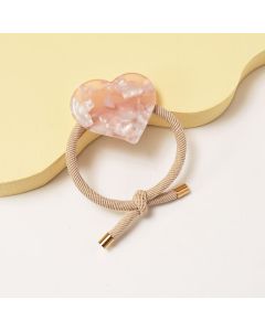 HE1016 Heart Pink Elastic Hair Tie