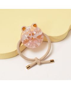 HE1022 Cat Face Pink Elastic Hair Tie