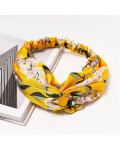 HF1021 Flower Yellow Knotted Headband