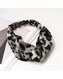 HF1023 Leopard Grey Knotted Headband