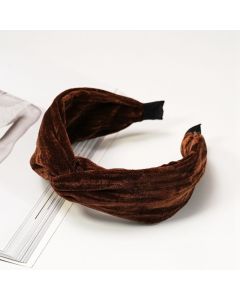 HF1025 Velvet Brown Knotted Headband