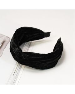 HF1026 Velvet Black Knotted Headband