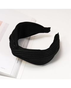 HF1032 Plain Jersey Black Headband