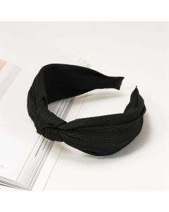 HF1042 Plain Knotted Headband Black
