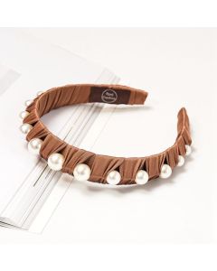 HF1043 Pearls Brown Headband