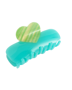 HH0034 Heart Hair Claw Aqua