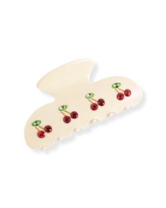 HH0071 Cherries Hair Claw Clip Cream