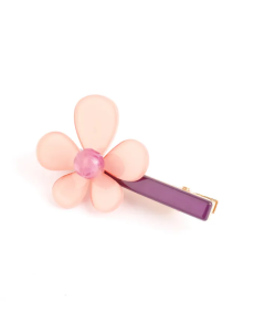 HH0089 Flower Hair Clip Pink Grey