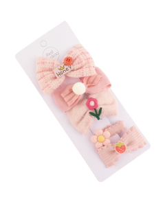 HH0097 Pink Set Hair Clips Pack Of 5