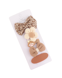 HH0107 Brown Set Hair Clips Pack Of 5