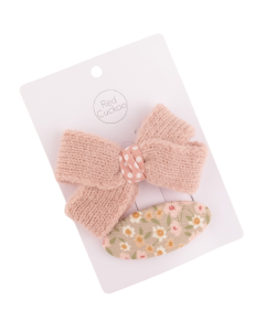 HH0118 Bow Hair Clips Pack Pink