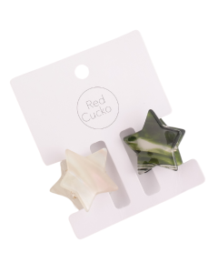 HH0156 Mini Stars Hair Claw Clips Pack Green