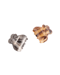 HH0168 Mini Hair Claw Clips Twin Pack Grey Brown
