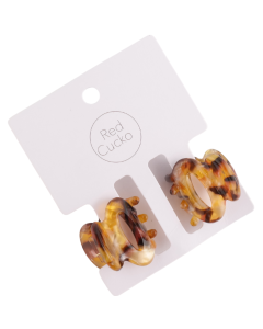 HH0169 Mini Hair Claw Clips Twin Pack Brown
