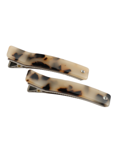 HH0336 Hair Clips Pack Of 2 Cream Tortoiseshell