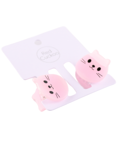 HH0494 Mini Cat Face Claws Twin Pack Pink
