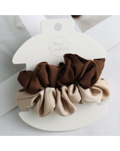 HH0543 Scrunchies Pack Of 2 Brown Beige