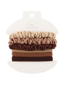 HH0545 Scrunchies Hairbands Pack Of 6 Brown