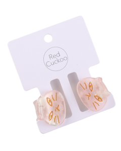 HH0601 Mini Hair Claws Pair Cat Face Pink