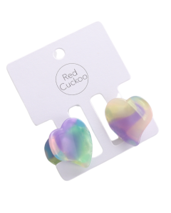 HH0776 Mini Hair Claws Pair Heart Aqua