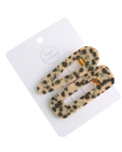 HH0780 Hair Clips Twin Pack Cream Leopard