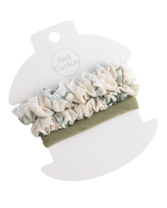 HH0825 Scrunchies Pack Of 3 Cream Green