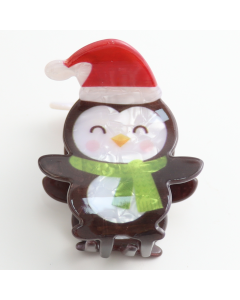 HH0838 Xmas Penguin Hair Claw Clip