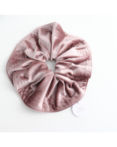 HH0904 Oversized Velvet Scrunchie Denim