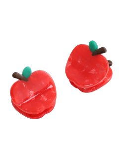 HH1153 Mini Apple Hair Claw Clip Twin Pack