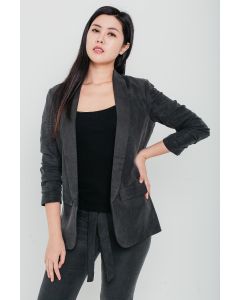 Dark Grey Linen Tencel Jacket