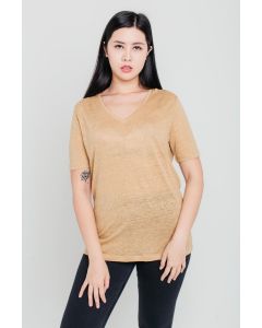 Camel Linen Top